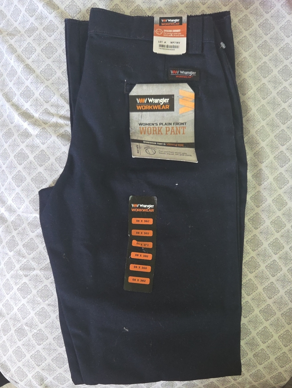 Wrangler Women's Plain Front Work Pant - Navy Blue